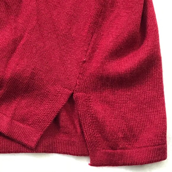 Chico's Cowl Neck Sweater Women's Size 2 (US 12) Long Sleeves Rayon Red Holiday - Picture 6 of 9